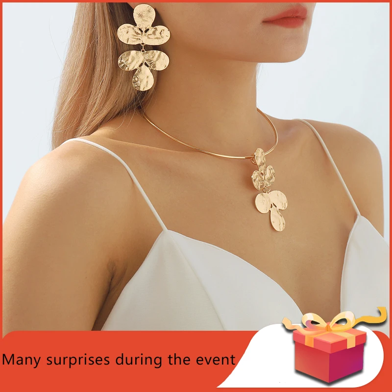 

Necklace and Earrings Set for Women Luxury Quality Jewelry Women's Vintage Accessories Necklaces Pendants Neck Chokers 2023