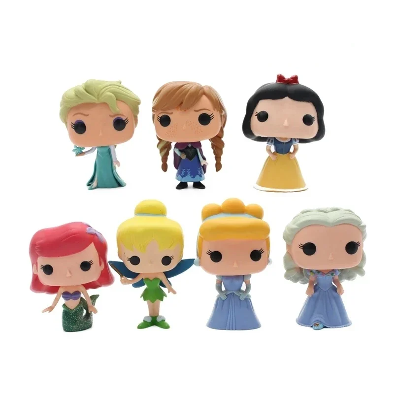 New Funko Pop Disney Princess Series Flower Fairy Cenerentola Snow White Mermaid Anime Figure Collection Modelli Per Regali