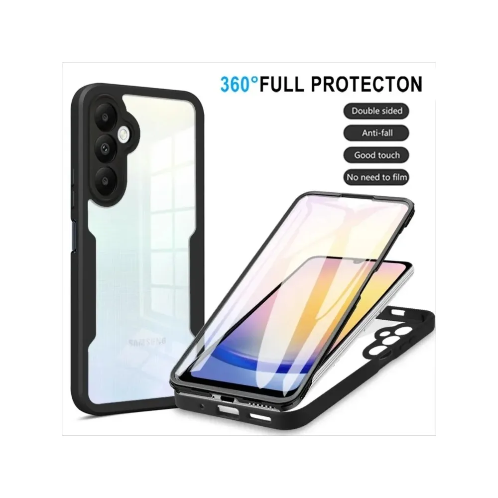 Crystal Clear 360° Full Body Protective Phone Case with Transparent Back Cover