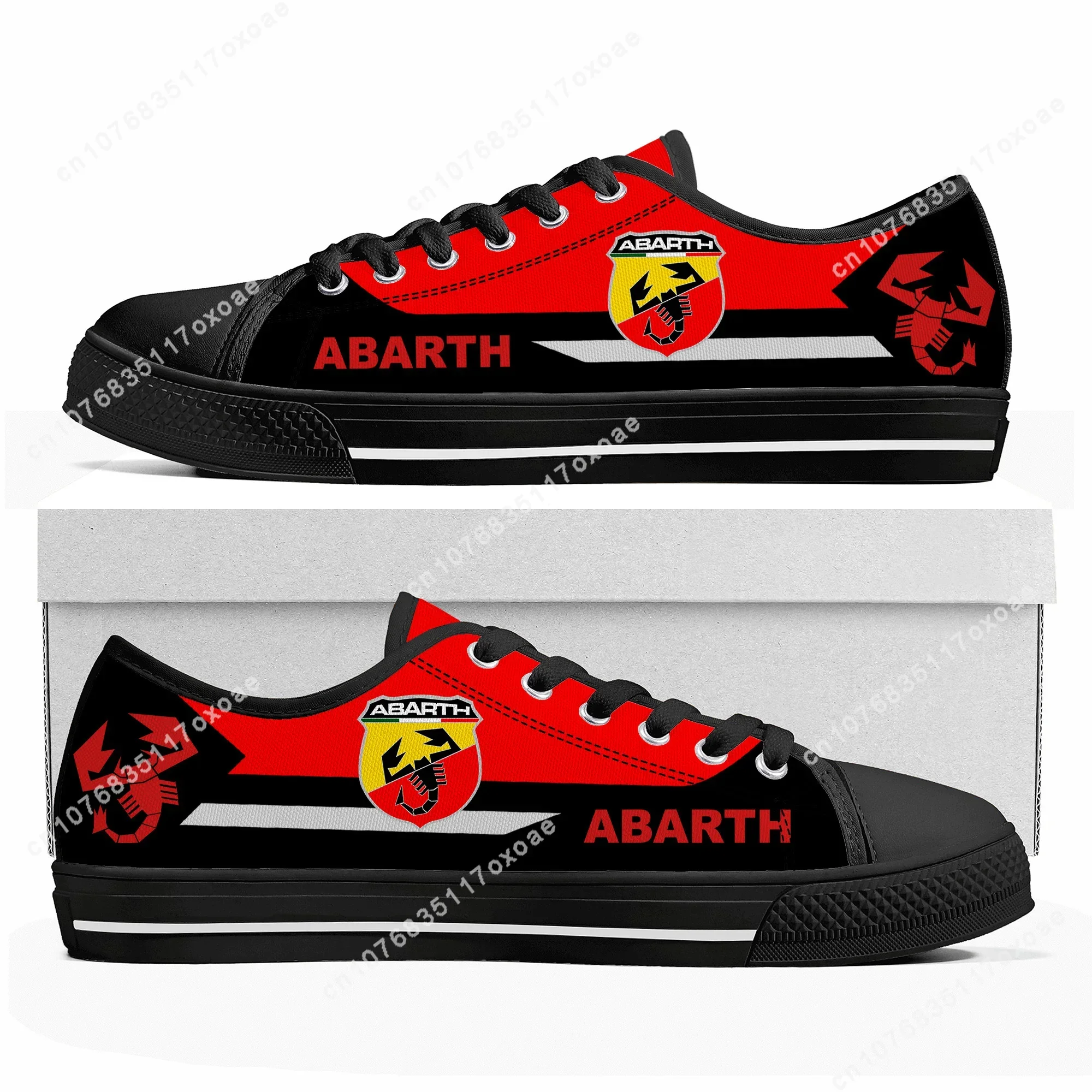 Abarth Shoes Low Top Sneakers Mens Womens Teenager High Quality Canvas Sneaker couple Casual Shoes Customize DIY Shoe