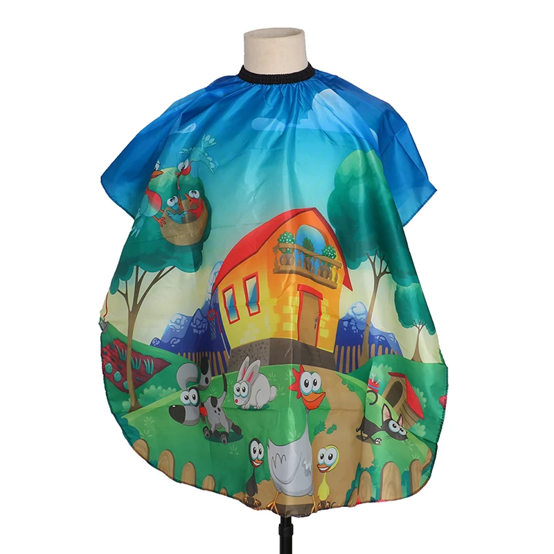 Salon Kinder Friseur Umhang Friseur Cartoon Muster Haarschnitt Styling Kleid Friseurladen Haushalt Kind Haare schneiden Umhang Schürze – Detail 12