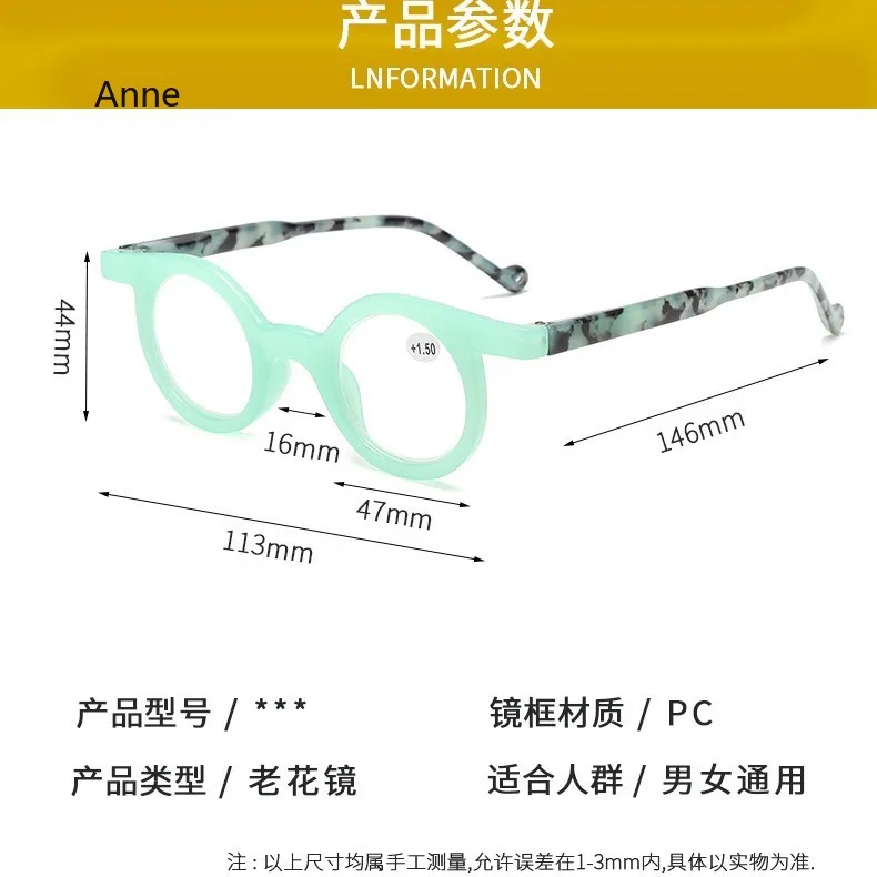 Vintage Round Frame Reading Glasses Women Anti Blue Light Farsighted Eyewear Men Presbyopia Glasses Optical Prescription Eyewear 4