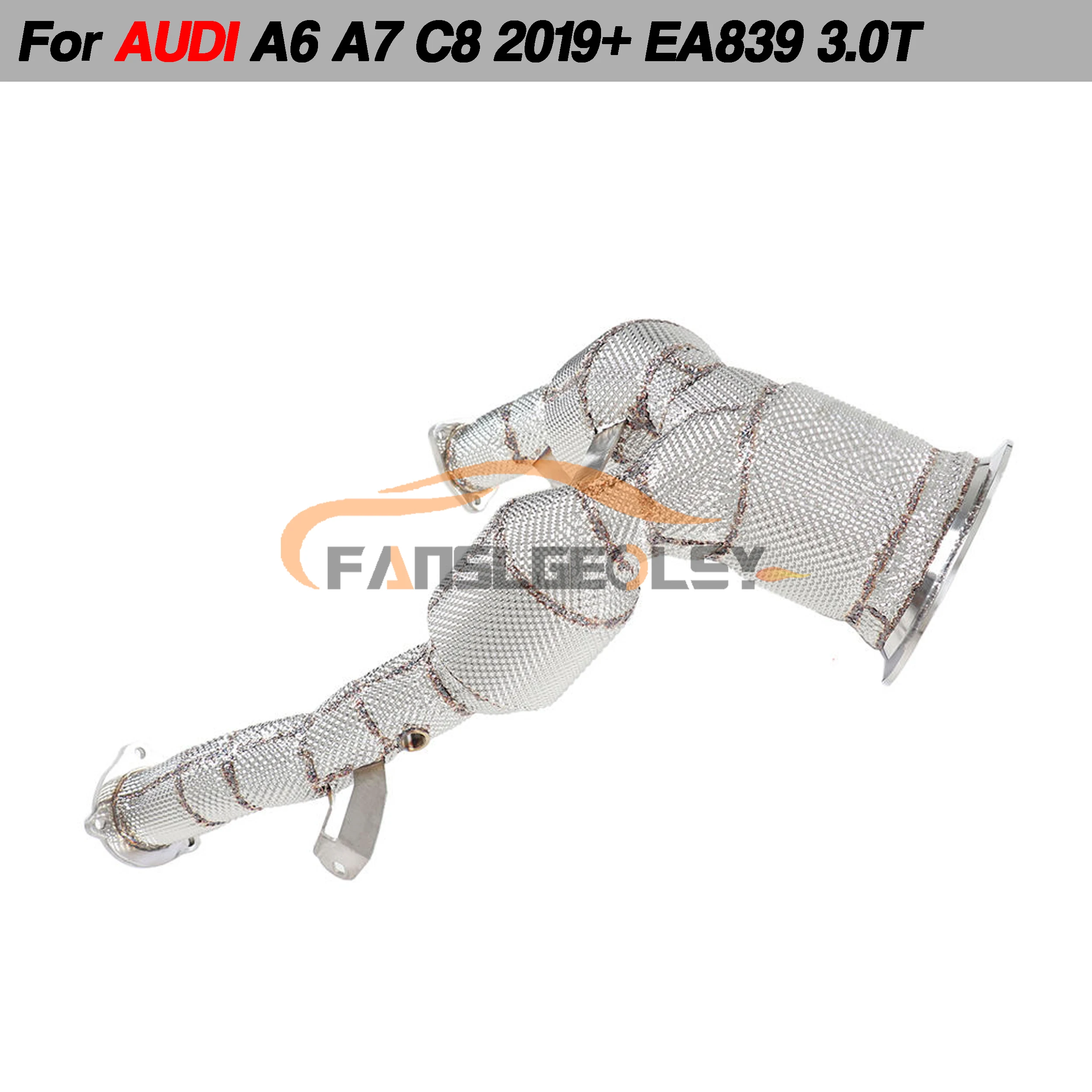 For Audi A6 A7 C8 3.0T Stainless Steel Downpipe Performance Exhaust System  with Heat shield and catalytic converter Headers - AliExpress