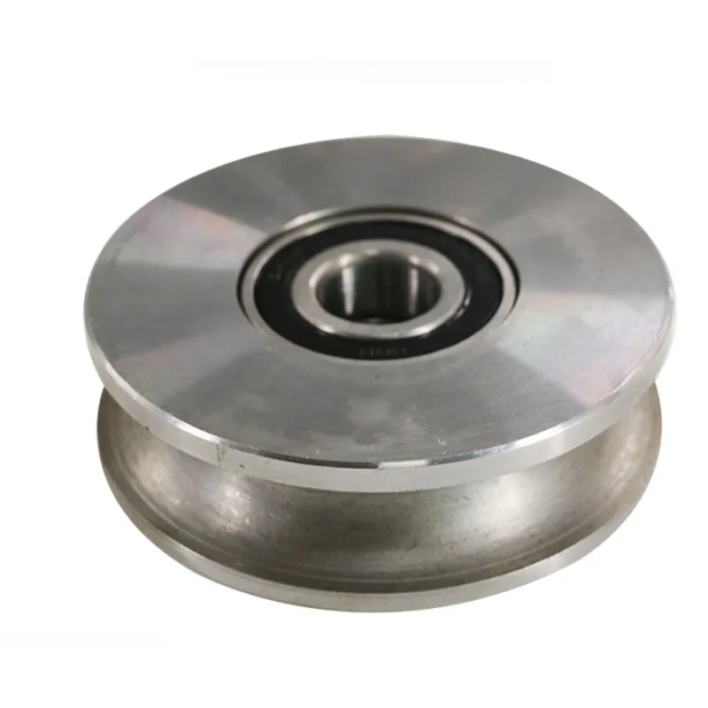 45# Steel Pulley U-shaped V-shaped Steel Wire Pulley Thickened Elbow Track Guide Wheel Round Tube Micro Bearing steel pulley