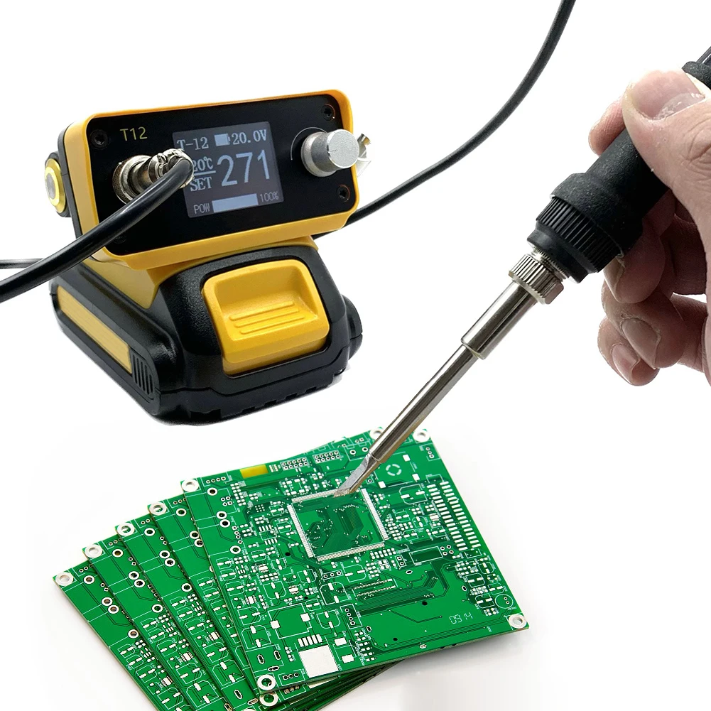 PTS300D T12 Soldering Stations Portable Cordless Temperature Controller Soldering Station Adjustable Household Maintenance Tools soldering iron soldering station