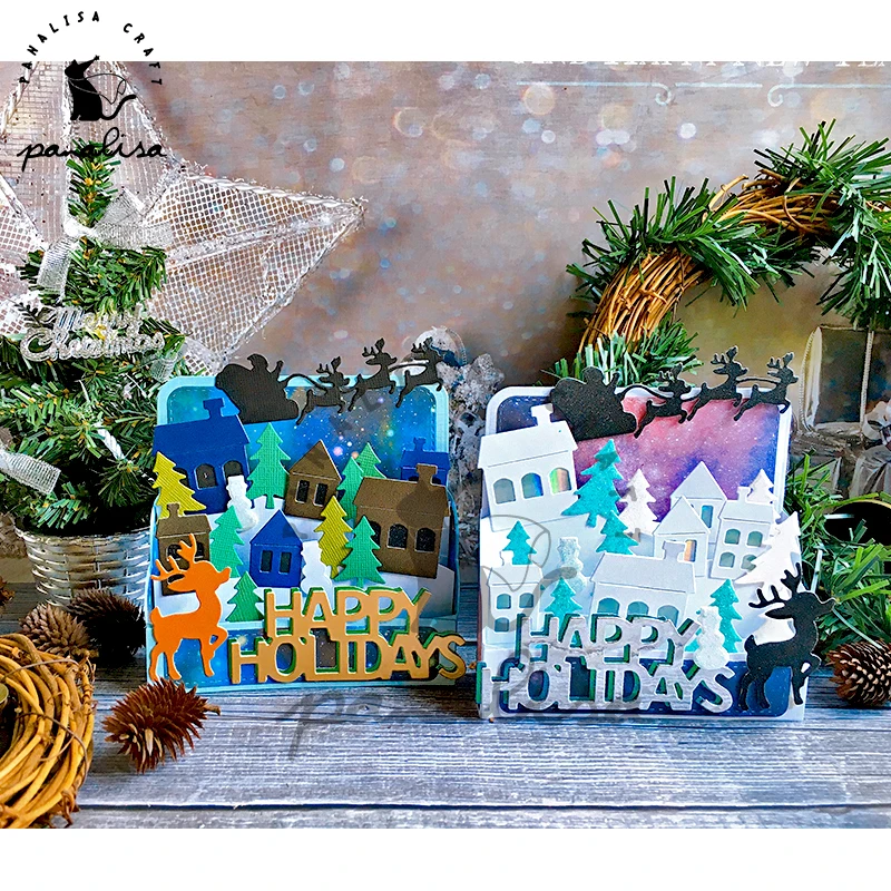 PanalisacraftChristmas3DBoxDieDeerchristmastreeMetalCutting