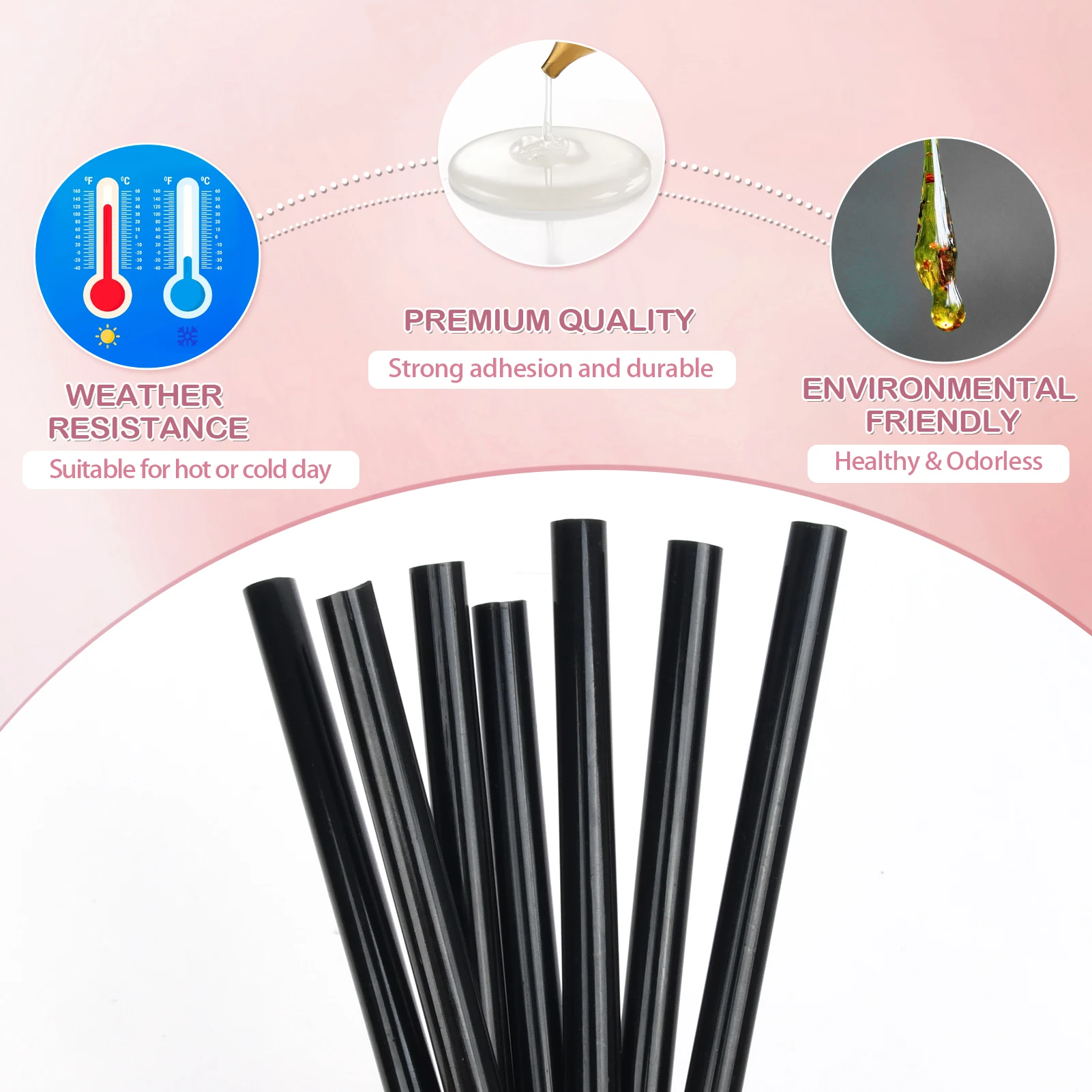 Vlasy 6/12/24pcs 7.8mm*100mm Super Adhesive Premium Hot Glue Stick High Temperature Eco-Friendly Transparent Small Glue Stick