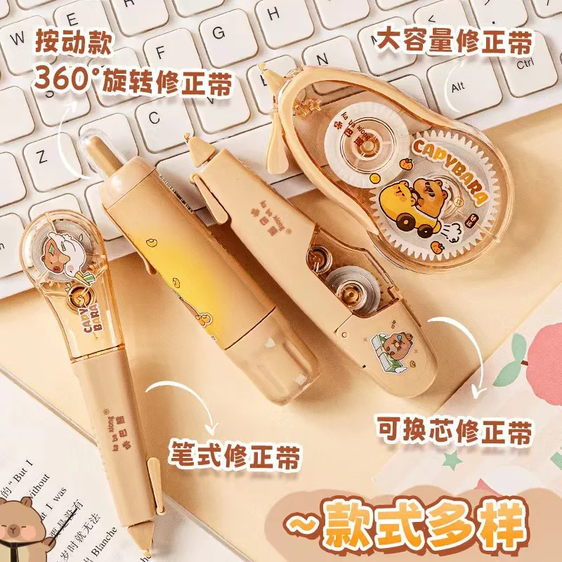 kawaii Aesthetic stationery back to school supplies capybara correction tape corrector school accessories equipment Cute things - 3
