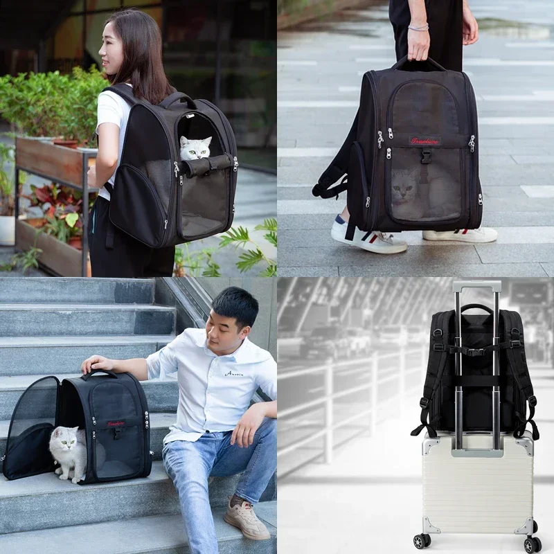 Winhyepet Pet Carriers Breathable Mesh Puppy Backpack Portable Shoulder Bag For Small Dogs Cats Packaging Carrying Pet Supplies