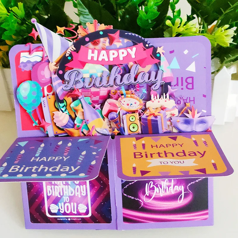Biglietto Pop-Up 3D Arcobaleno Per Bambini Con Busta - LIN PopUp Card, Compleanno, Auguri, Regalo Soldi Creativo