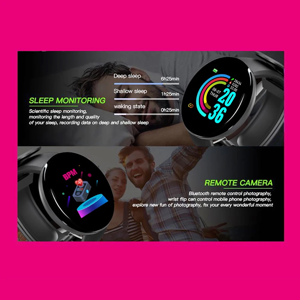 Children Watch Men Women Smart Bracelet LED D18 Smartwatch Waterproof Smart Touch Screen Bracelet Smartband kids watches girls 3