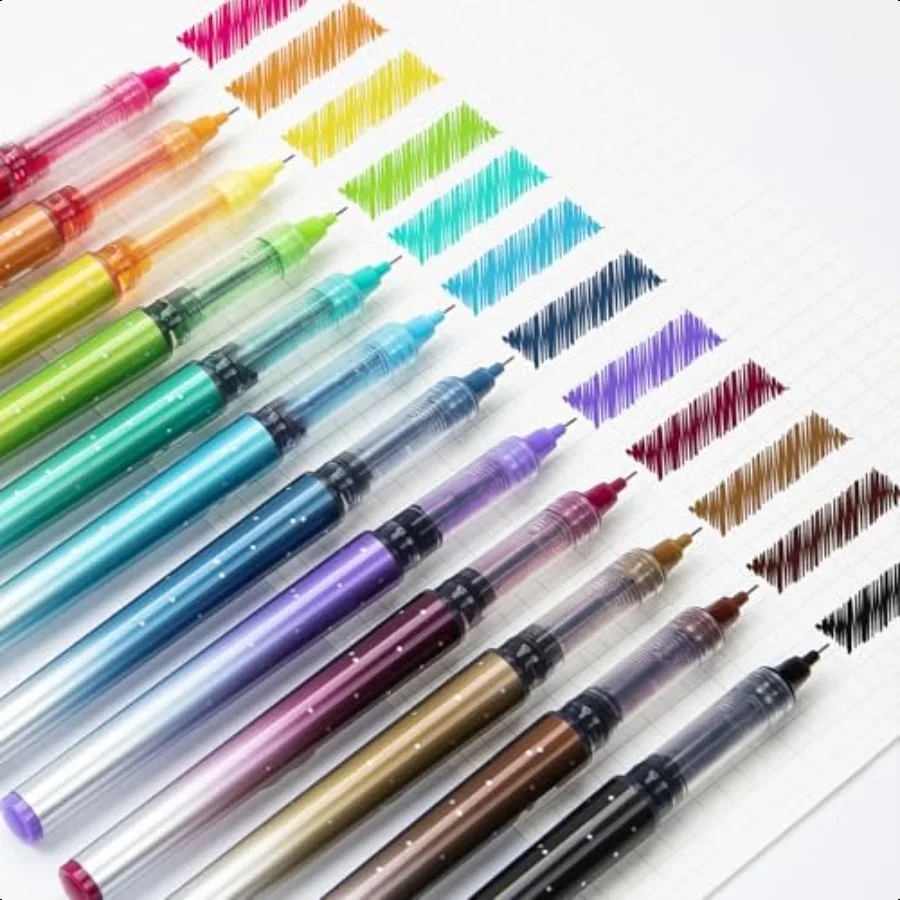 Multicolor Liquid Ink Rollerball Pens Set
