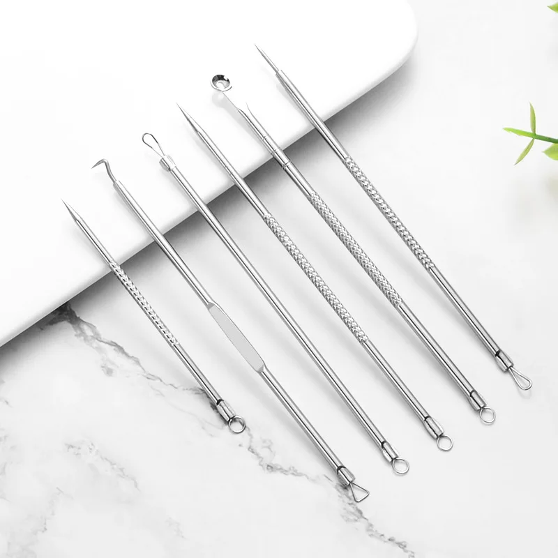 Kit de 6 outils en acier inoxydable pour l'acné et les points noirs_voghion.com