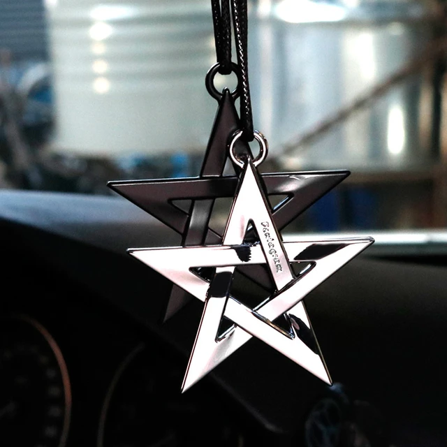 Auto Ornament Metall Kompass Führen Stern Ins Liebhaber Rückspiegel Hängen  Anhänger Kreativität Zink-legierung Sanskrit Kette Dekoration - AliExpress