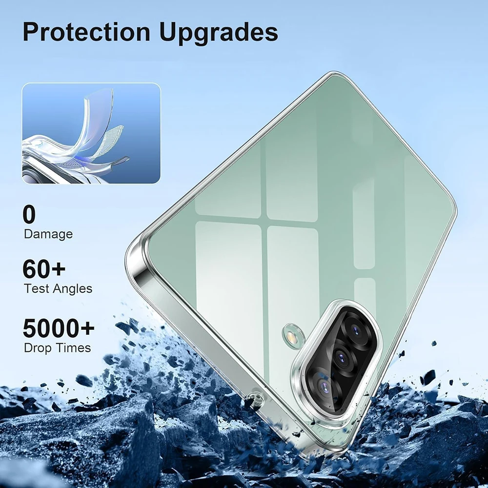 Crystal Clear Silicone Soft Case - Shockproof TPU Slim Back Cover