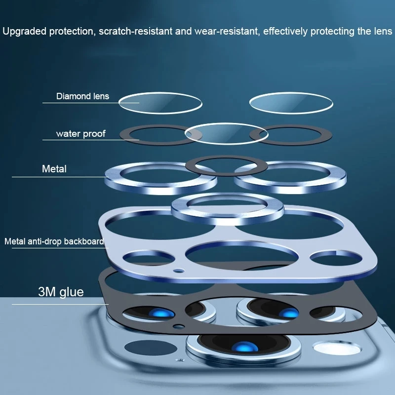 Metal Camera Lens Protector for IPhone 16 Pro Max Camera Protector Glass for iPhone 15 14 Plus 13 12 Mini 16promax 16pro 15pro_voghion.com