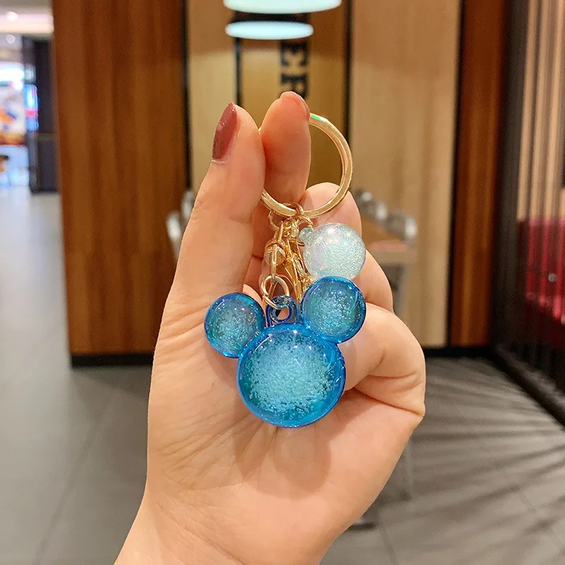 6 Colour Mickey Mouse Head Keychains Cartoon Cute Acrylic Key