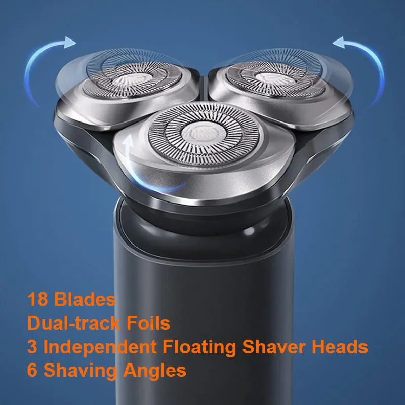 Xiaomi S101 Electric Shaver 18 Blades Enhanced Floating Men Beard Trimmer  Waterproof Portable Rechargable Dry Wet Cut Razors 2
