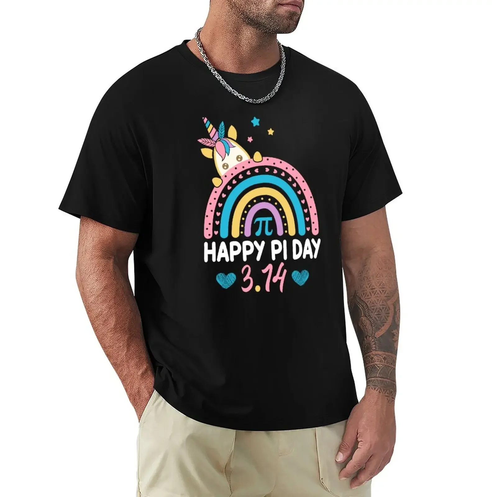 

Happy Pi Day Unicorn For Math Teachers Rainbow Math Teacher T-Shirt sweat tops boys whites black t shirts for men