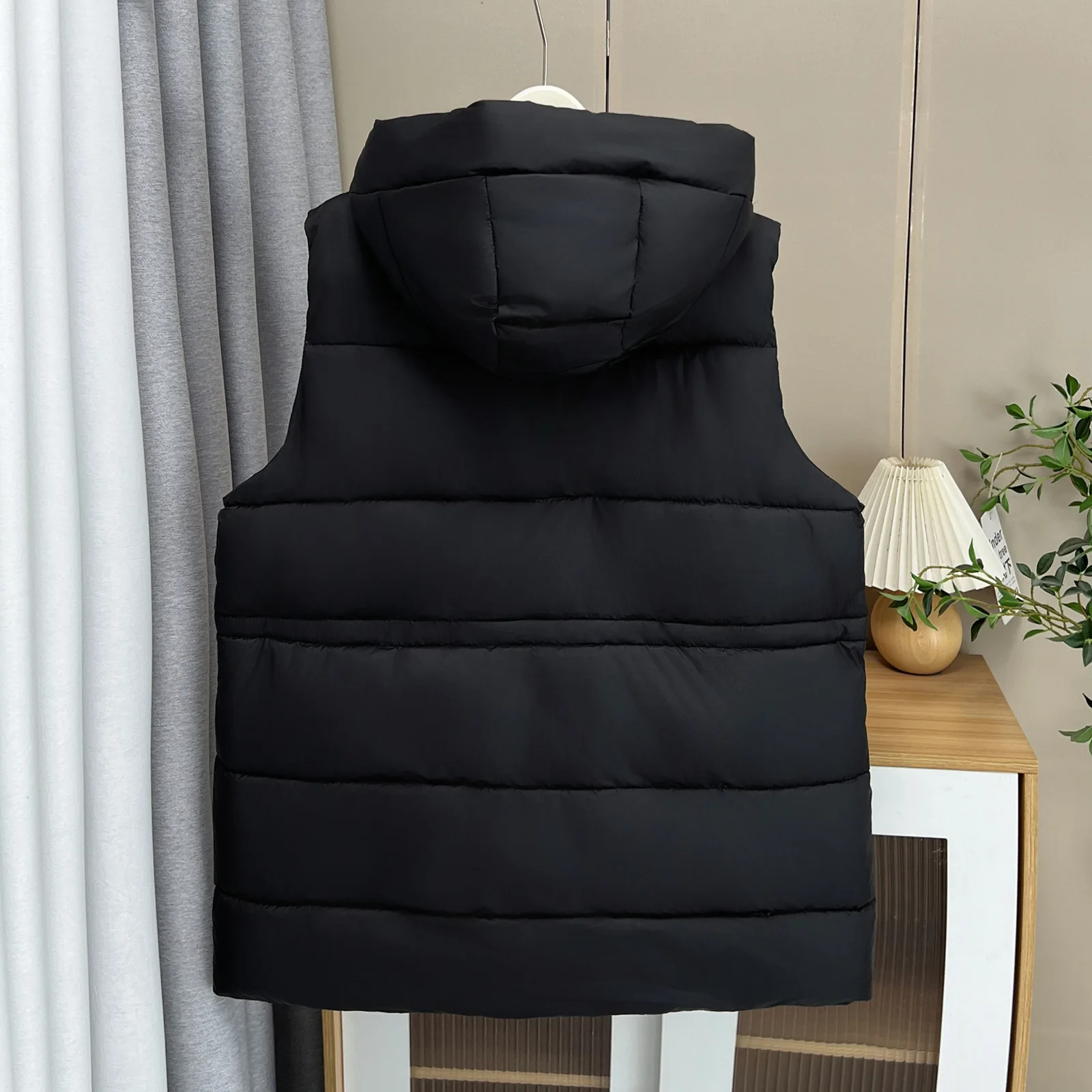 XXXXXXL Fashion Plus Size Women's Parkas New Mid Length Hooded Padded Vest For Casual And Warm Wear Sleeveless Coat Winter 2523