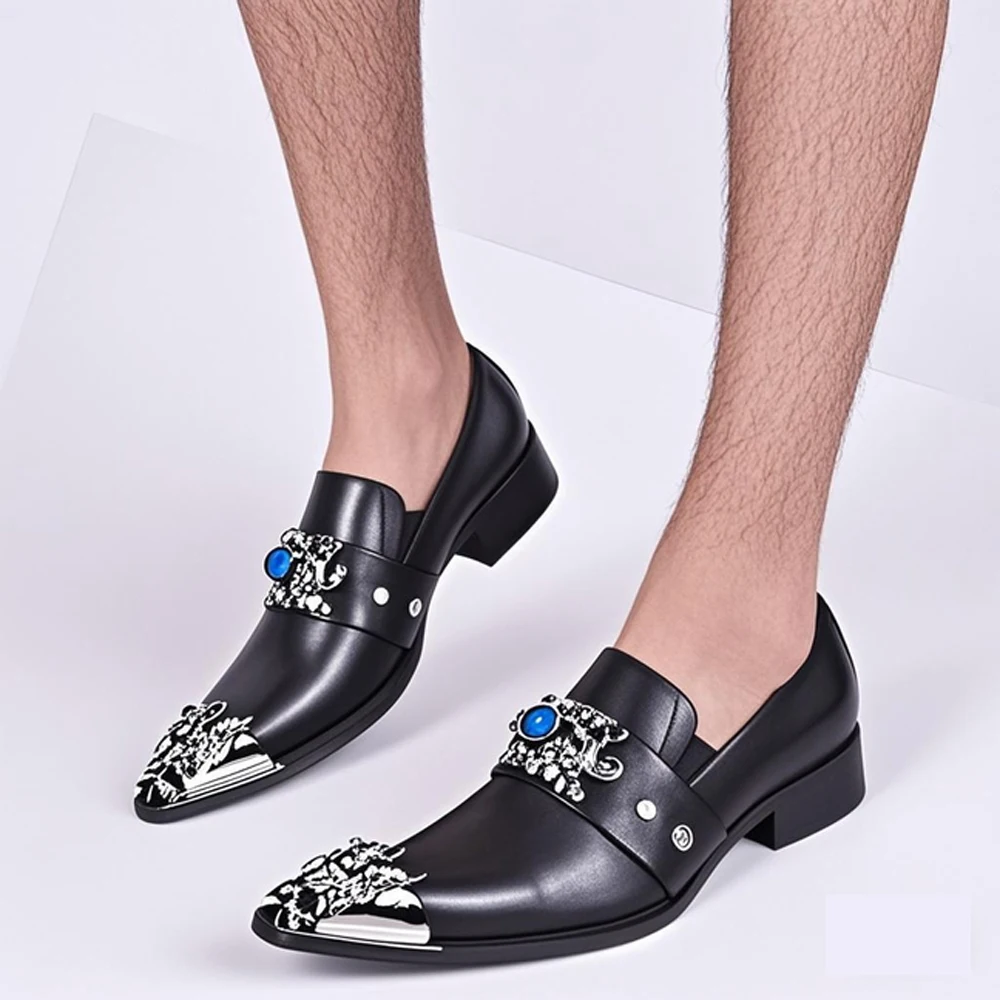 Summer men's business banquet shoes leather men's party casual shoes breathable personalized show wedding model