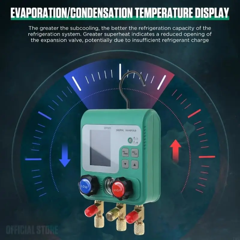 T3EF Air Conditioning Vacuum Pressure Gauge with Automatic Shutoff Save Battery Life