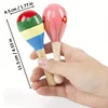 Mini Wooden Children Maracas Toys Premium Quality Funny Baby Sand Hammer Toy Noisemaker Infant Sound Recognition Educational Toy 5
