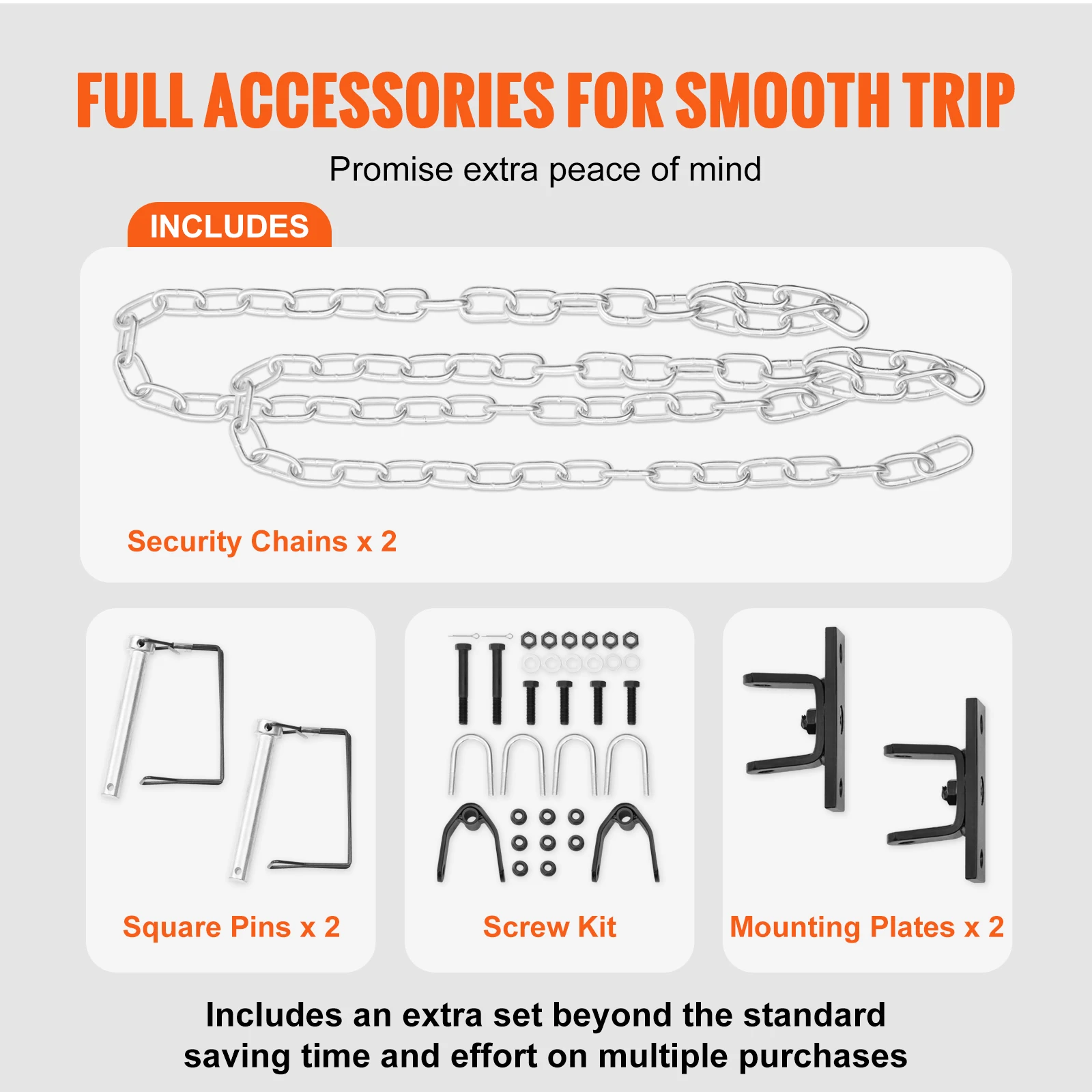 SucceBuy 5500 lbs Tow Bar with Chains Powder-Coating Bumper-Mounted Towing Coupler Fits 2in Ball Hitch for RV Car Trailer Truck