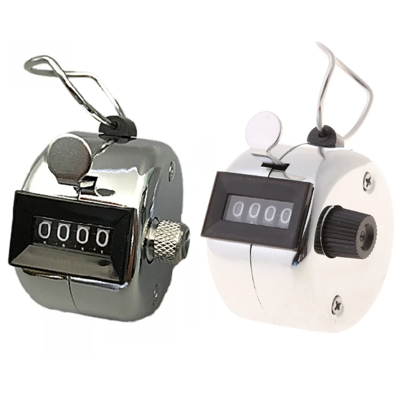 

4-Digit Hand Tally Counters Mechanical Counter Metal Manual Clicker Stainless Steel Tally Counting 0-9999 Drop Shipping