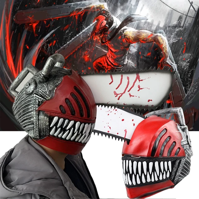 Pigmiss Chainsaw Man Mask Cosplay Pochita Denji Scary Bloody