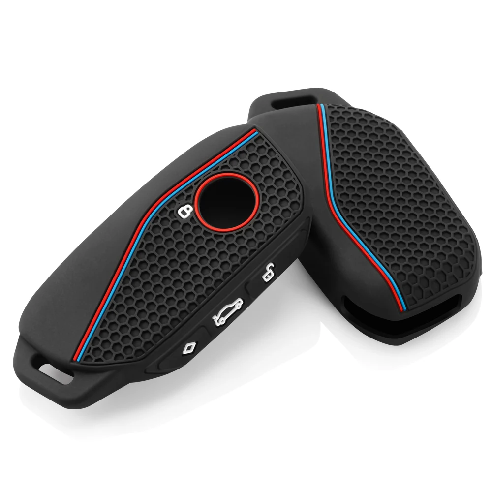 Premium Silicone Car Remote Key Case Cover - Luxurious Alcantara Finish