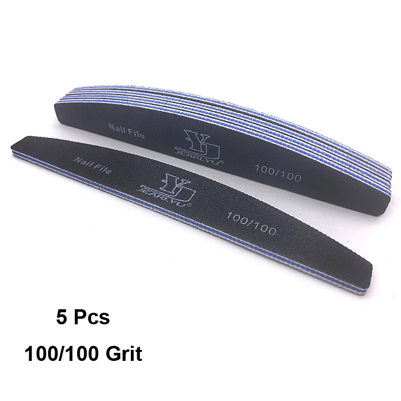Vibrant 5-Piece Nail File Set - Professional Multi-Grit Manicure Tools