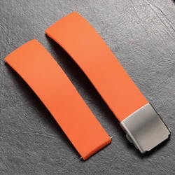 Premium Silicone Quick Release Waterproof Watch Strap - Universal Fit Bracelet - 22mm (Orange)