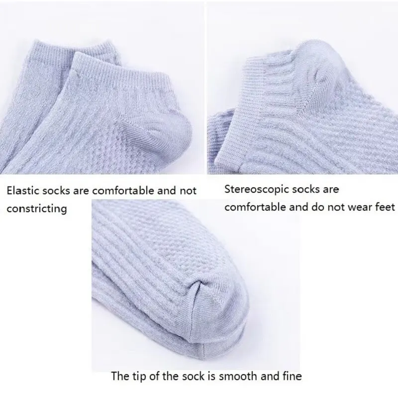 Womens Socks 5 Pairs Free Size Breathable Sports Solid Color Boat Socks Soft Summer Girls