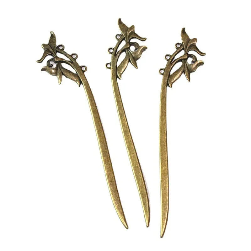 

5 Pieces/Lot 33.5*153MM Antique Bronze Plated Diy Findings Accessories Alloy Flowers Bookmark Charms Pendant