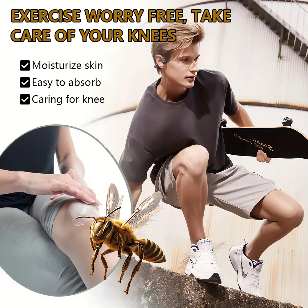 Bee Venom Joint Cream - Hypoallergenic Soothing Moisturizing Lotion with Honey and Collagen Fresh Scent for All Skin Types