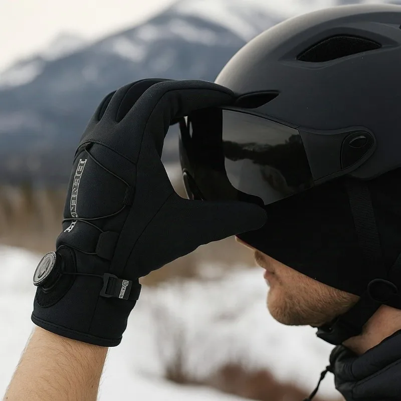 Winter Cycling Gloves Thermal Insulated Waterproof Windproof Unisex Touchscreen Compatible for Outdoor Riding Skiing Running