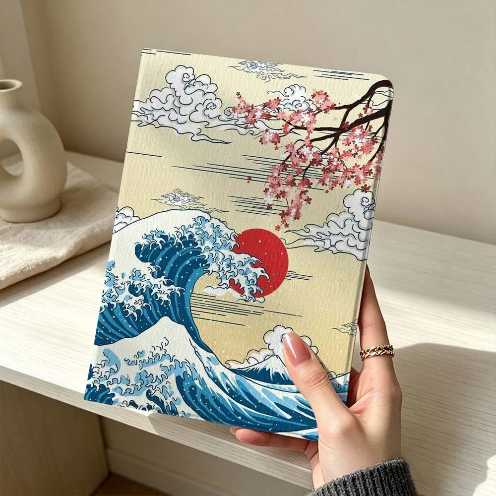 Cherry Blossom Wave Soft Pen Tray Tablet Case