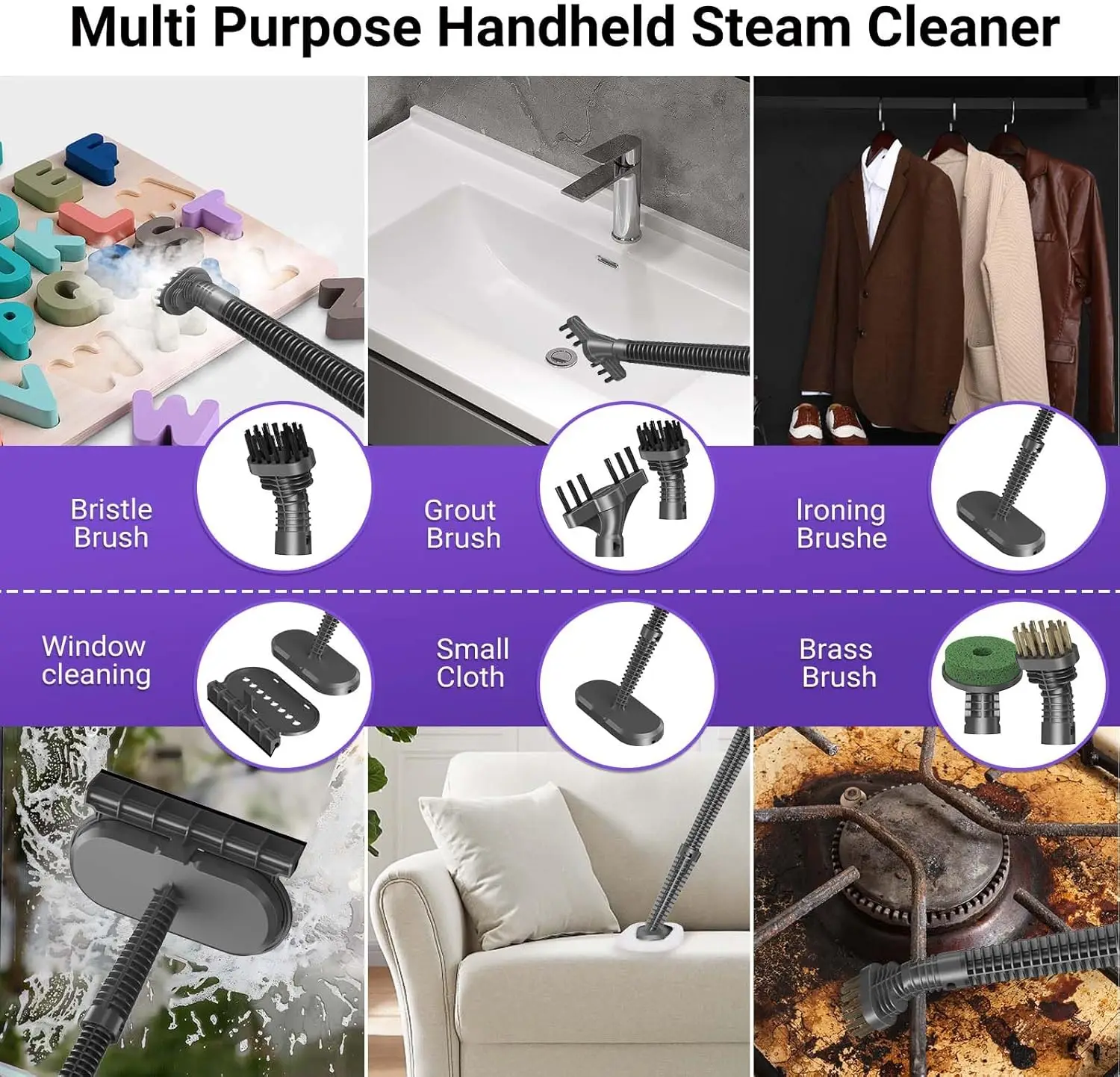 Mop for Floor Cleaning - 29 in 1 Heavy Duty Handheld Steam Cleaner Auto & Manual Powerful Steamer for Hardwood Tile Lamina 5