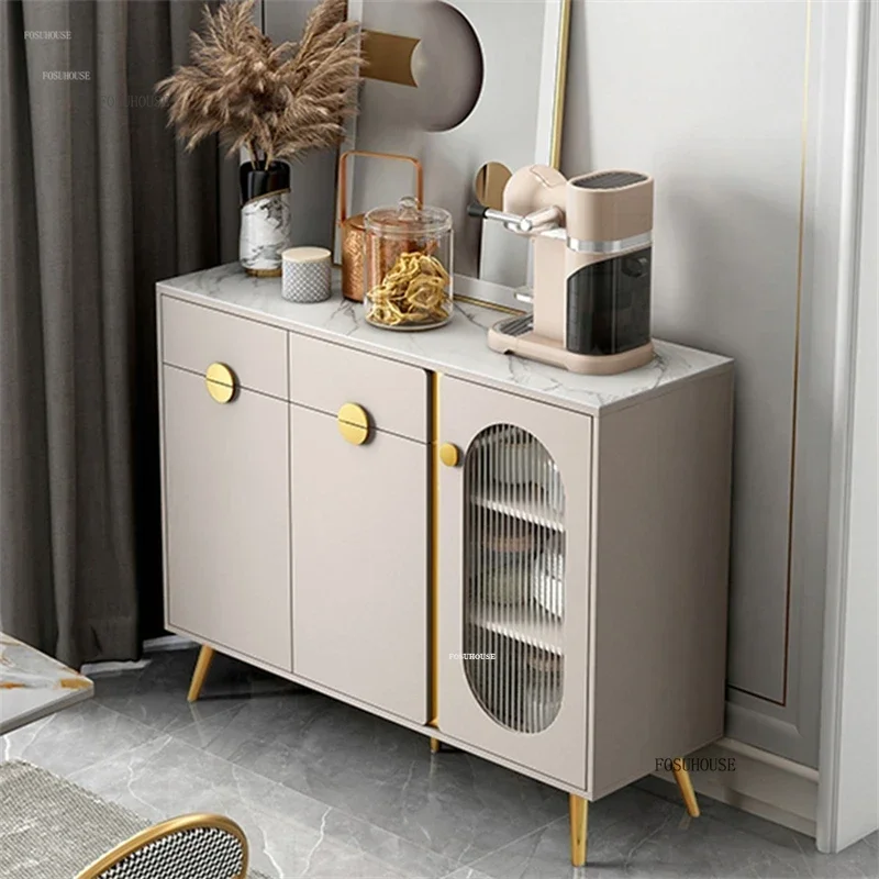 Luxury Slate Sideboard Modern Minimalist Home Living Room Wall Tea Wine Cabinet Simple Kitchen Narrow Cabinet Sideboard