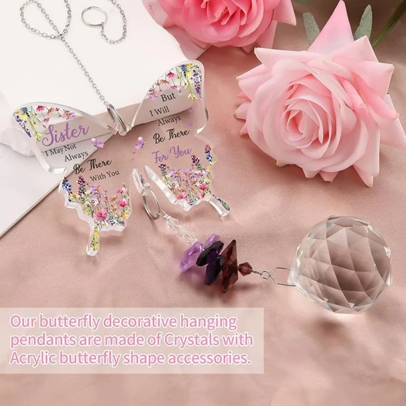 Mom Sister Birthday Gift, Gifts for Sisters Crystal Suncatcher, Mother's Day Birthday Christmas Gift Butterfly Sun Catchers
