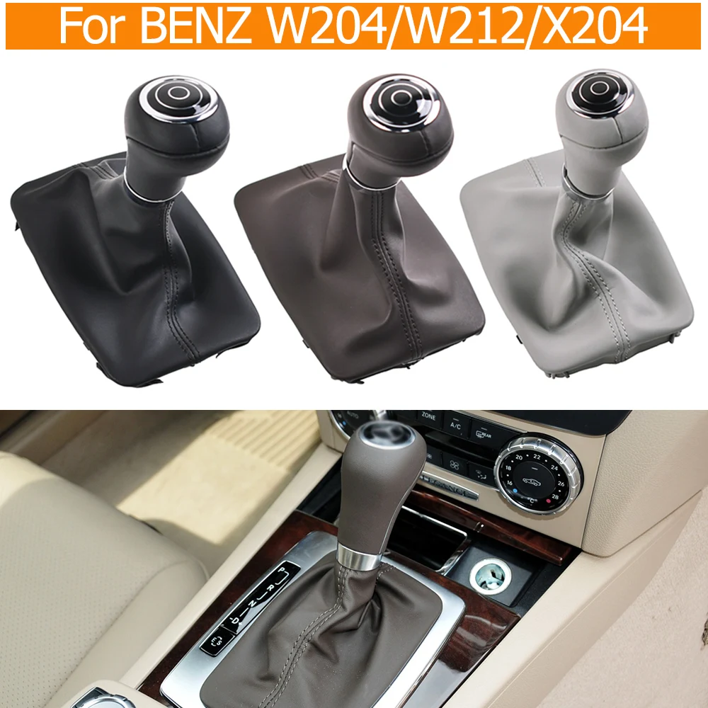 Car Gear Shift Knob Lever Shifter Gaitor Boot Dustproof Cover For Mercedes Benz C E GLK Class W204 W207 W212 X204 C204 2007-2011