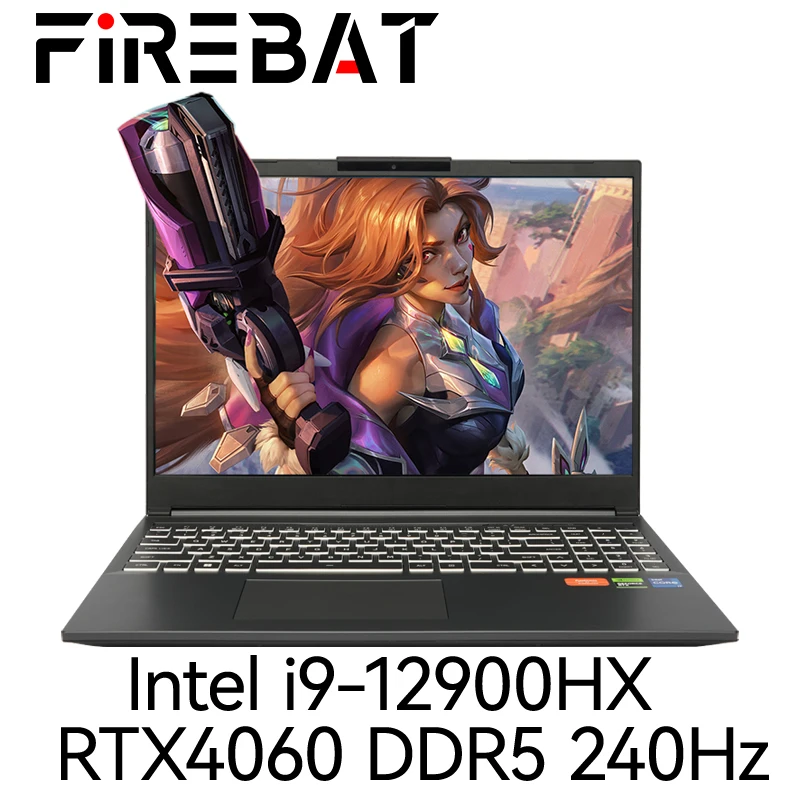 S6585f8a5c8ff45db96f90f454eb34889k FIREBAT T6A-X 16 Inch Intel i9-12900HX RTX 4060 DDR5 32G RAM M.2 1TB SSD 240Hz 2.5K Wifi6 BT5.1 Gaming Gamer Notebook Laptop