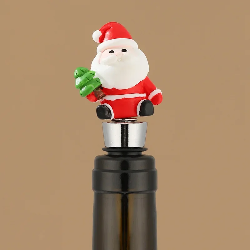 

Santa Claus Bottle Decorative Stoppers Christmas Wine Stoppers Gifts Fresh Keeping Plug Bar Accessories Bottle Decoration Crafts
