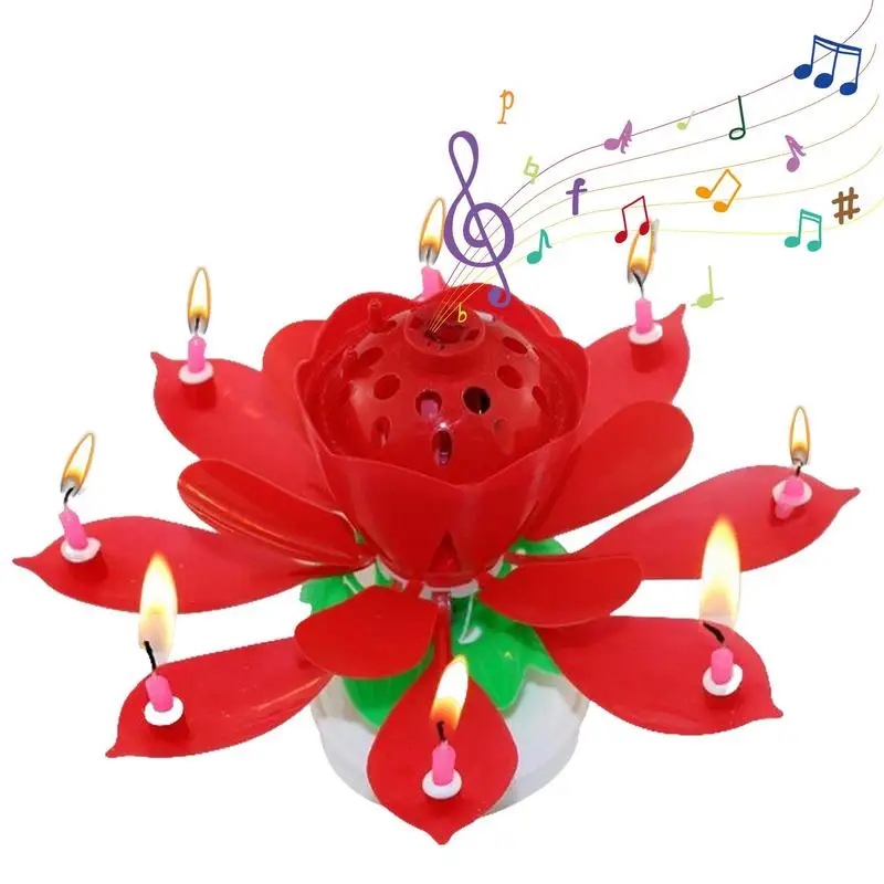 LotusCandleRotatingLotusMusicalCandleElectricBirthdayCake