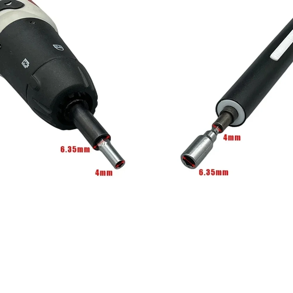 Adaptateur D'embout 4 Mm Vers 6,35 Mm - Douille Hexagonale En Acier - Pour Tournevis, Perceuse - Conversion D'outils - 11