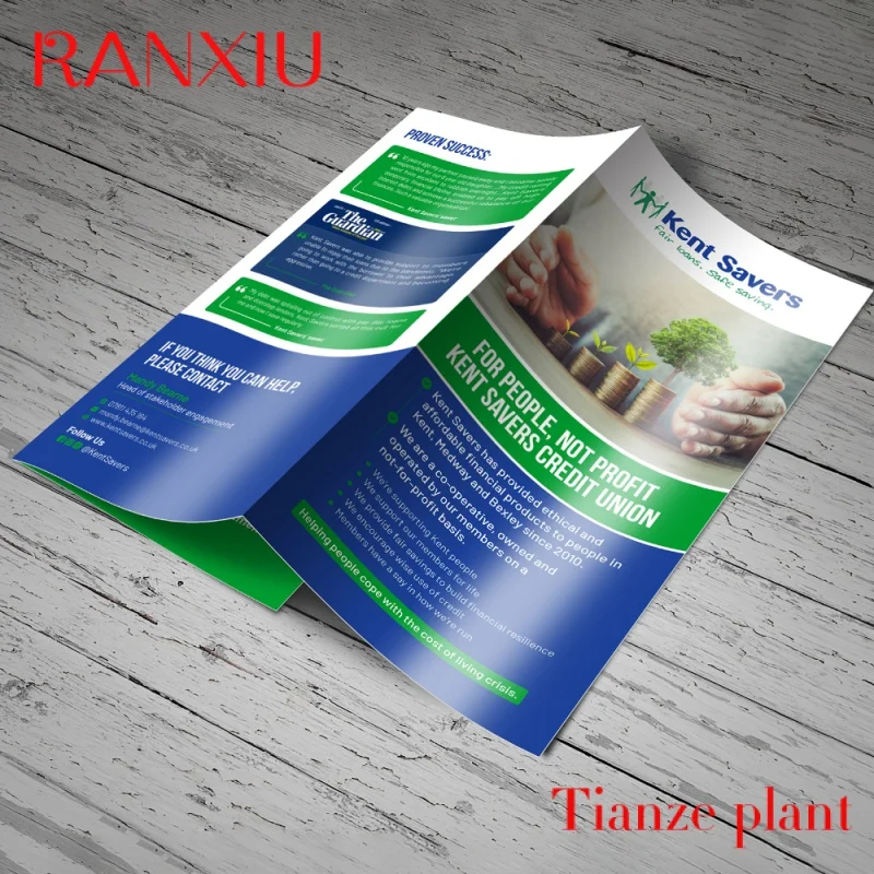 Custom Good Folded Leaflet Flyer Promotion Printable Pamphlet Trifold Brochure Printing Service