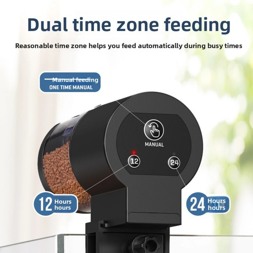 Automatic Programmable Aquarium Fish Feeder, 100ML Capacity, Battery Operated, Easy Setup