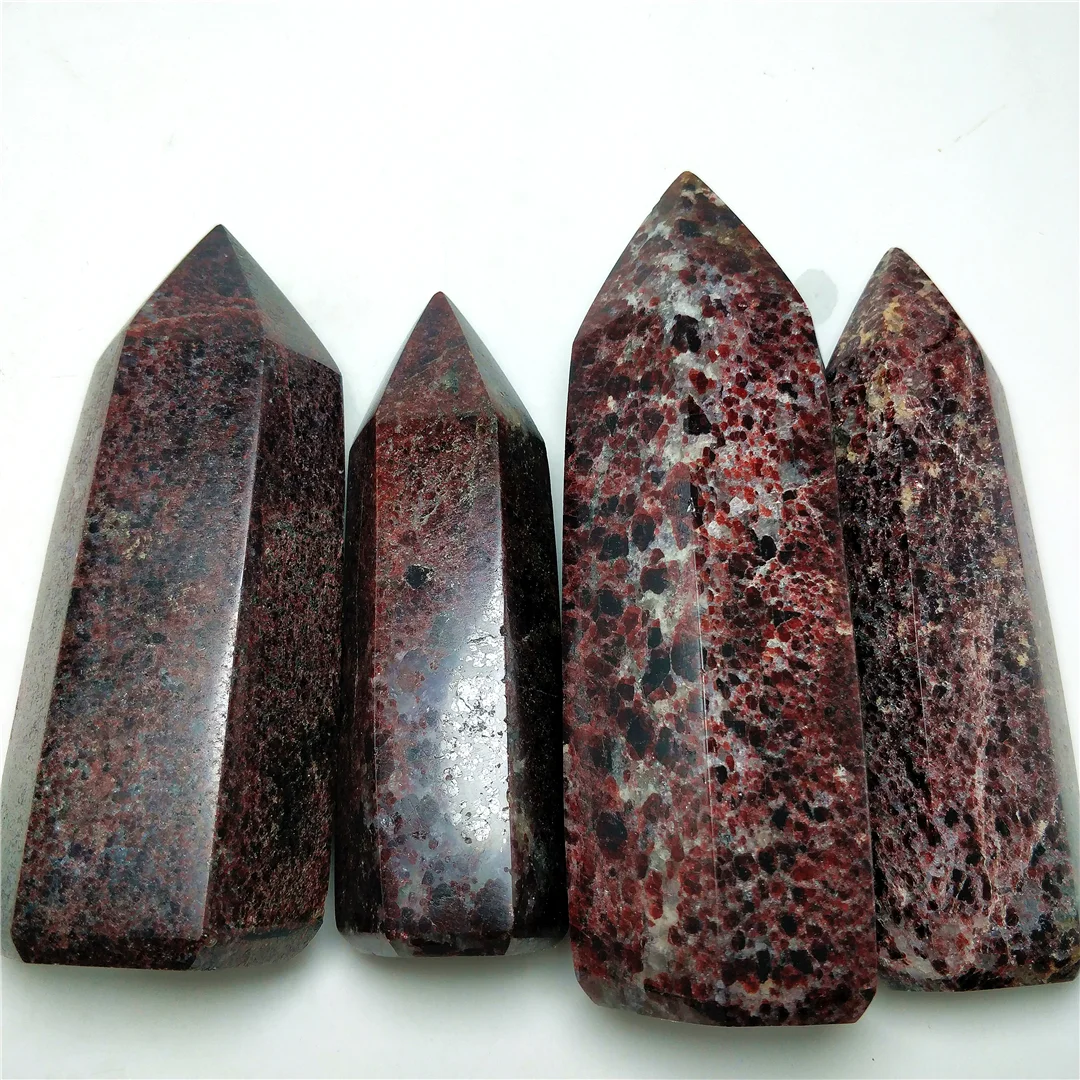Natural Semi - Gemstone Single - Pointed Burgundy Garnet Crystal Raw Mineral Specimen Polished Healthy Healing Tower 6