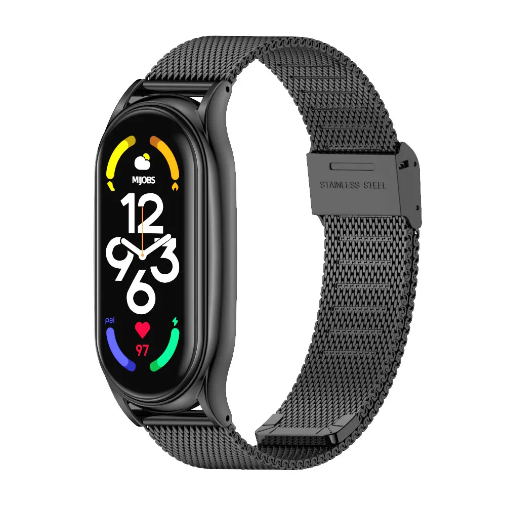 Premium Stainless Steel Watchband Bracelet - Adjustable Metal Wrist Strap